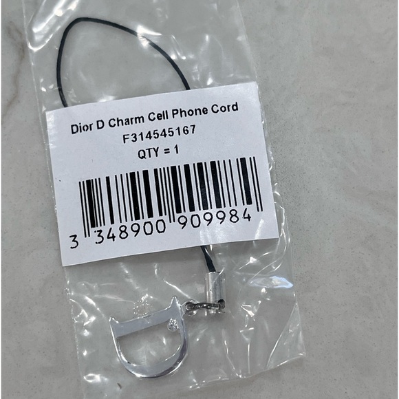 Dior D Charm Cell Phone Cord Bag Charm - Picture 3 of 7